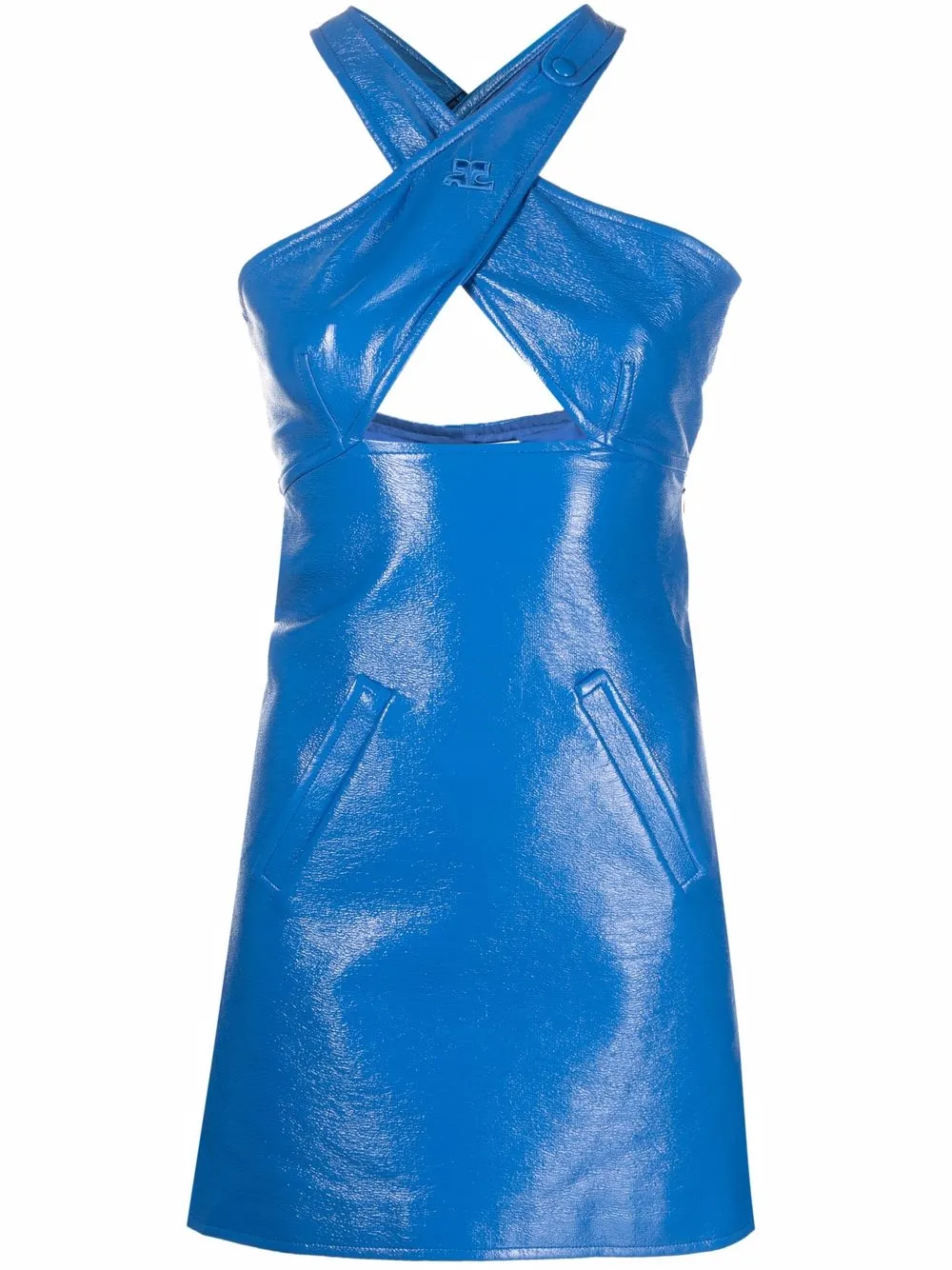 

Платье мини с вырезами Courrèges, синий