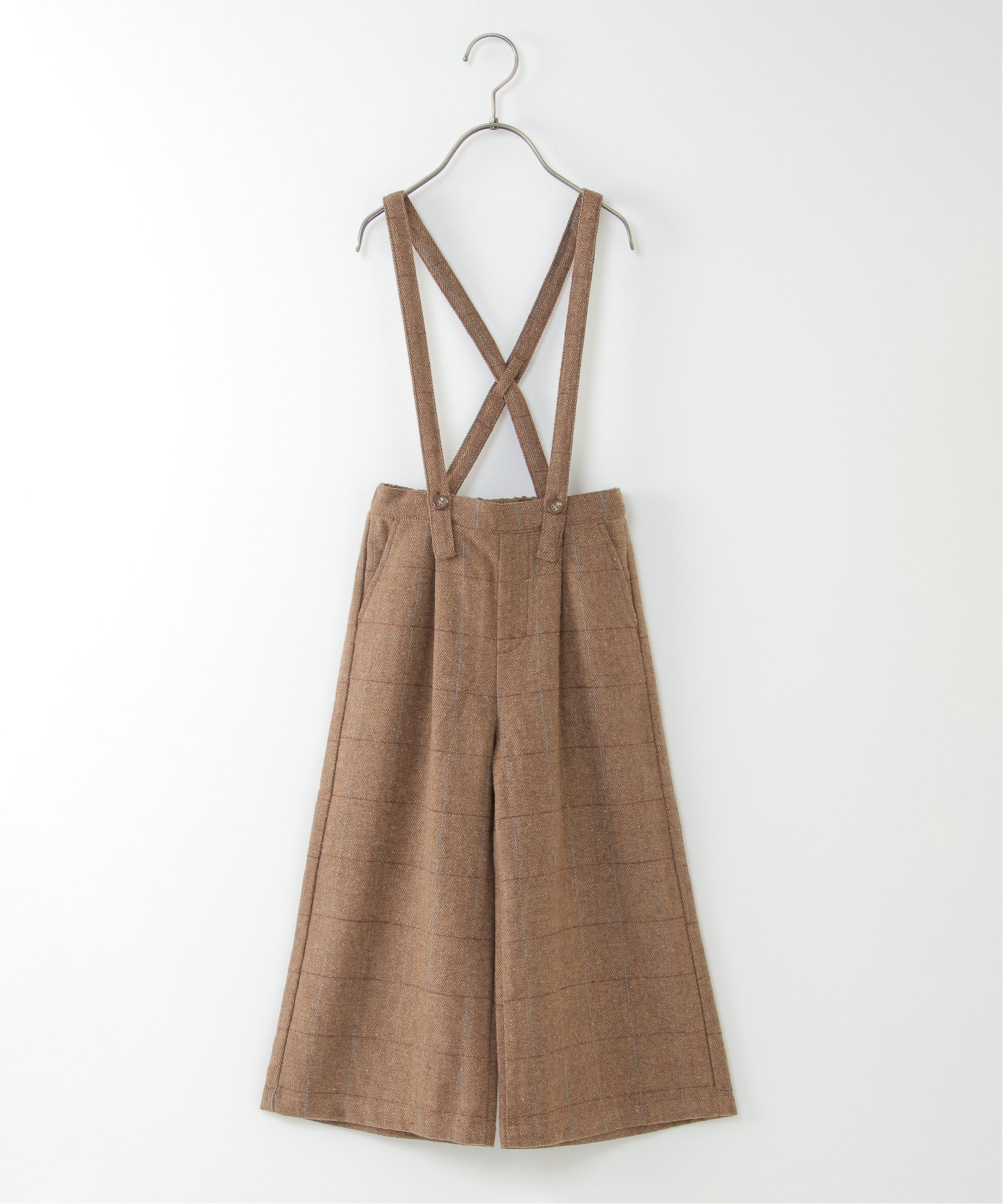 Детский комбинезон в клетку с начесом (120-160 см) Ikka, brown