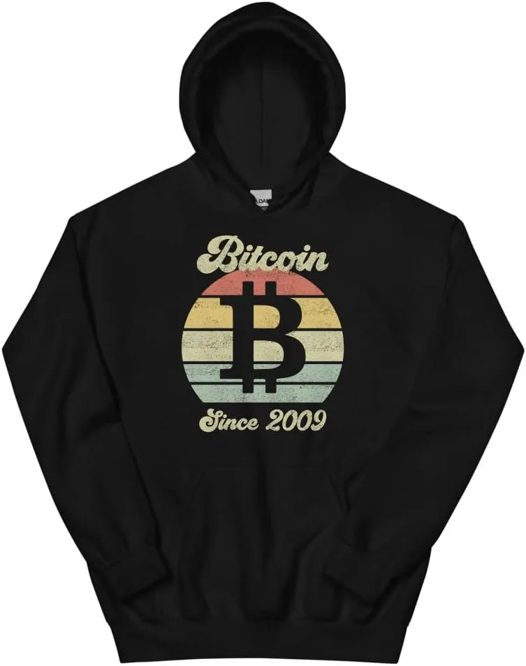 Толстовка Bitcoin Crypto Since 2009, свитшот Bitcoin Cryptocurrency Generic, черный