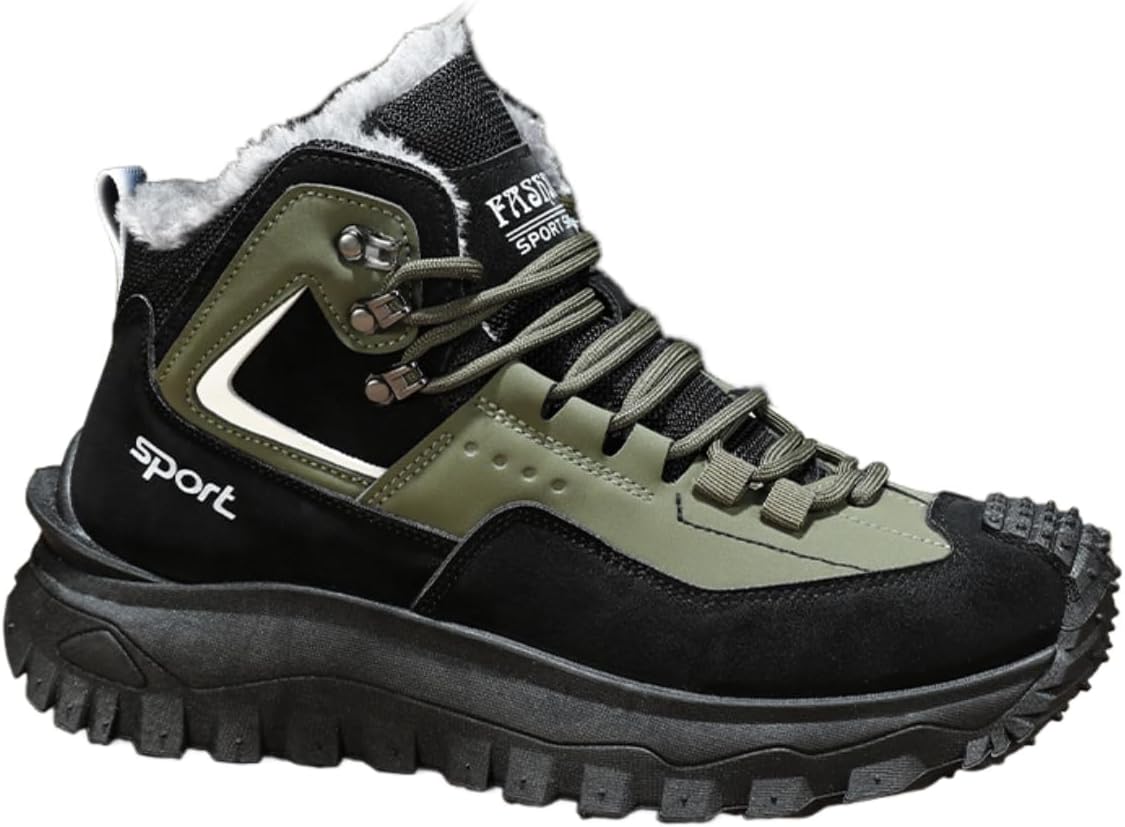 

Мужские зимние высокие кроссовки Lexamen Mens с противоскользящей подошвой, легкие, дышащие, с флисовой подкладкой, спортивные кроссовки для зала, зеленый