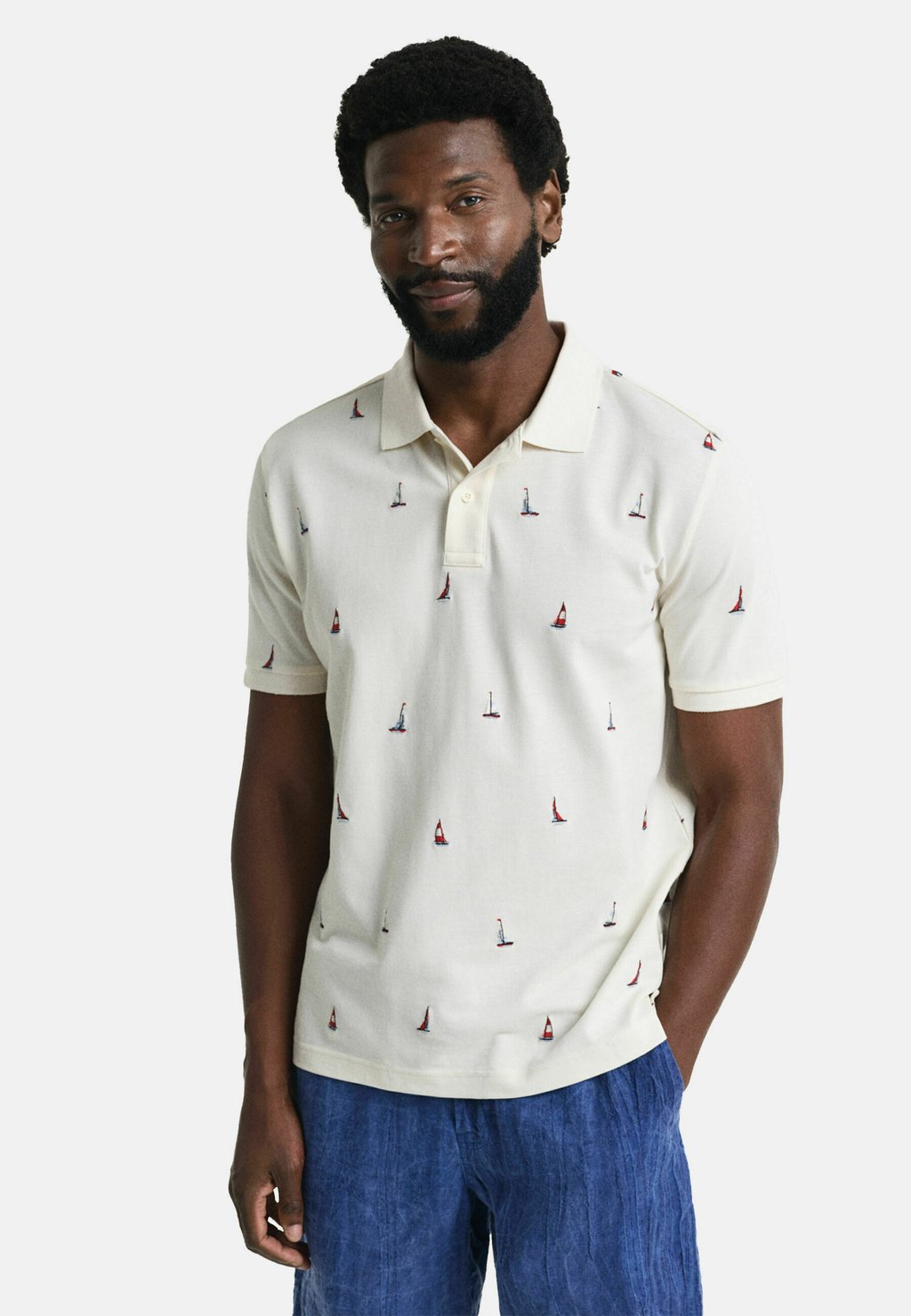 

Рубашка поло EMBROIDERED GRAPHIC GANT, кремовый