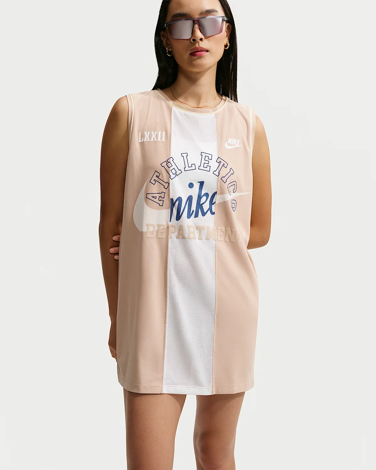 Женское свободное платье Heritage Jersey Nike Sportswear, Sail/Linen/Alabaster/Sail — фото 2