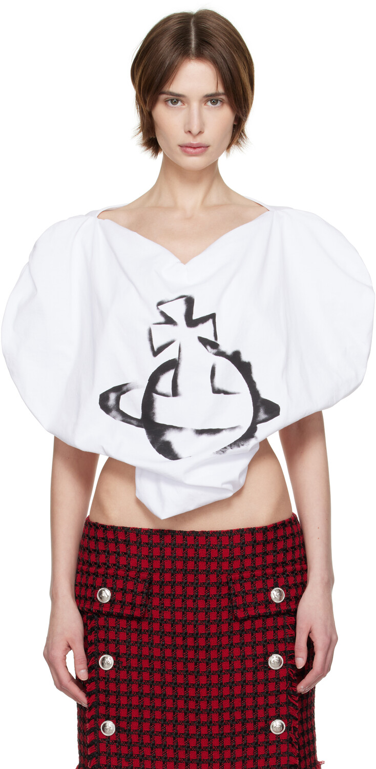

Блуза с трафаретом Orb Heart Vivienne Westwood, белый