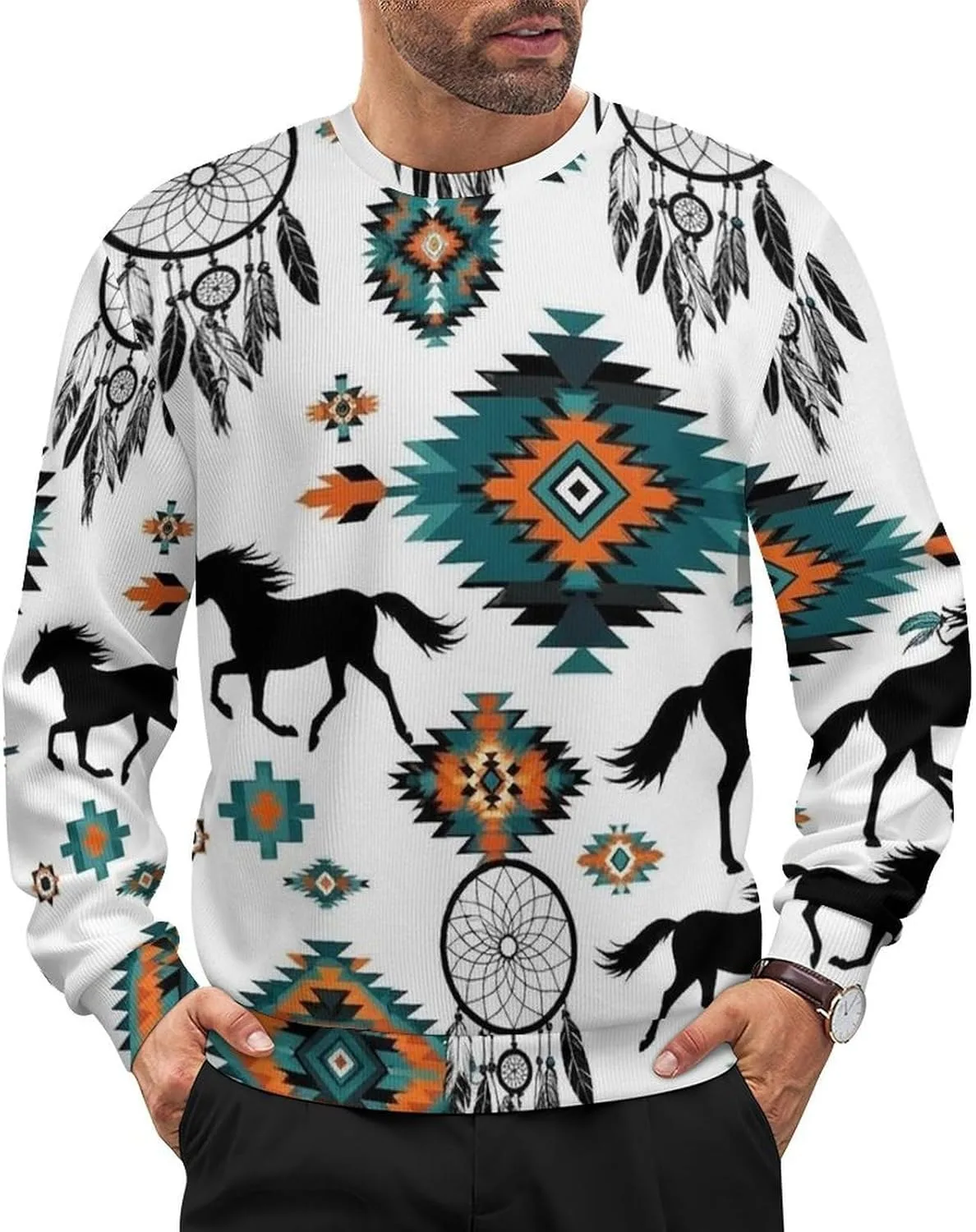 

Мужской свитер с длинным рукавом, мягкий и свободный Meaudiwes