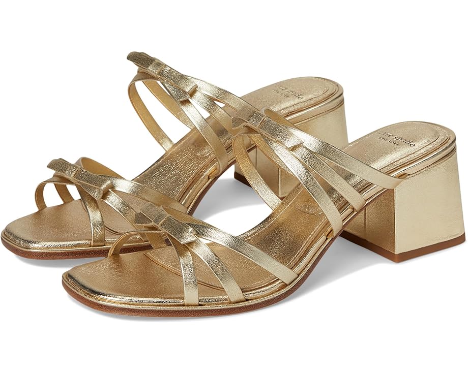 Туфли Kate Spade New York Carolina Block Heel Sandals, цвет Pale Gold