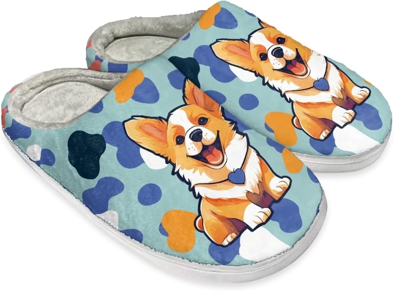 

Тапочки STUOARTE для женщин и мужчин, мягкие теплые домашние тапочки, для дома и улицы, плюшевые, с противоскользящей подошвой, на удобной подошве, синий/оранжевый