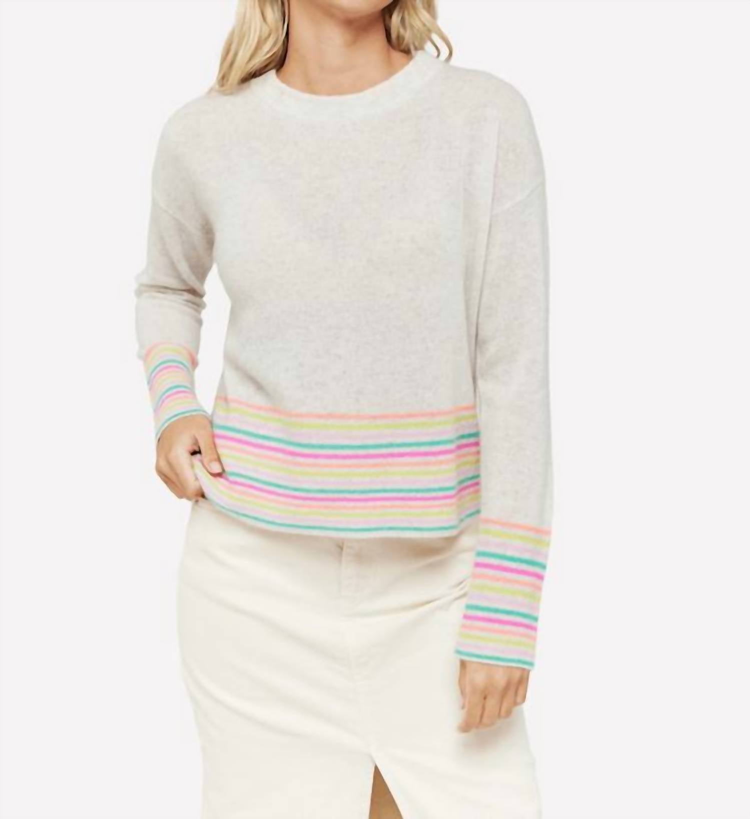 

Джемпер Brodie Mini Stripe Pearl с круглым вырезом в оттенке Haze Brodie Cashmere, Haze