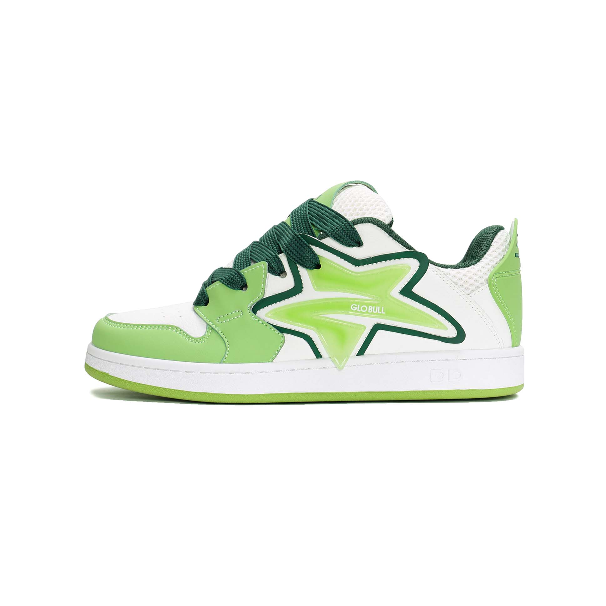 

GLO BULL Юнисекс скейтерские кеды низкие бело-зеленые, цвет White Green