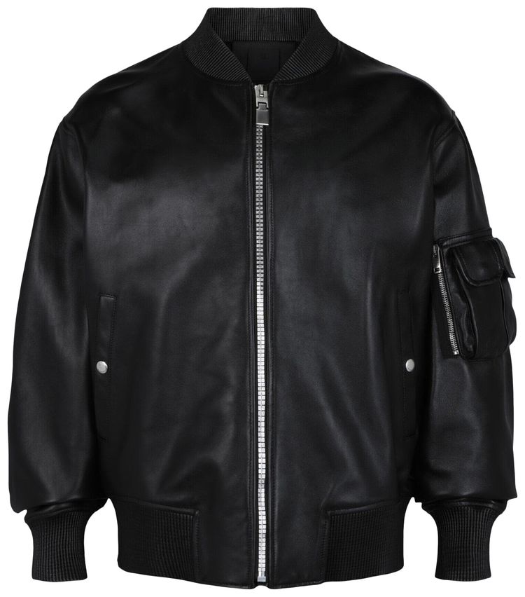 

Кожаная куртка-бомбер Givenchy, черная