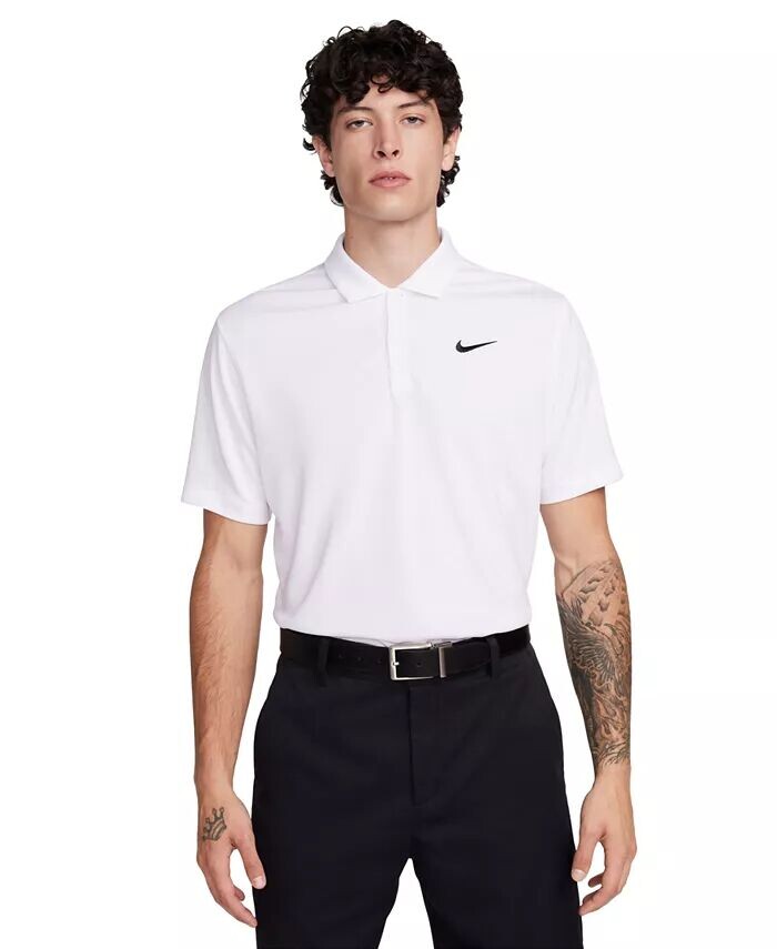 

Мужская свободная рубашка-поло для гольфа Core Dri-FIT с коротким рукавом Nike, белый