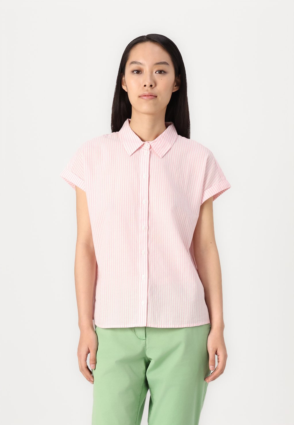 

Блузка на пуговицах STRIPED SHORTSLEEVE SHIRT TOM TAILOR DENIM, мультиколор
