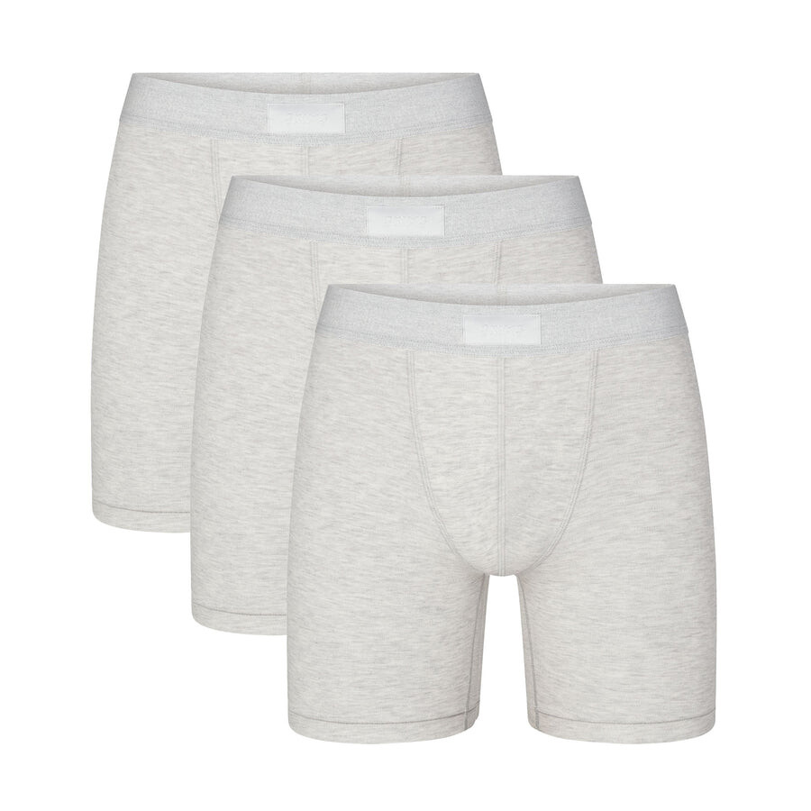 

Мужские 5" боксеры, 3 шт. SKIMS Skims Cotton, цвет Light Heather Grey