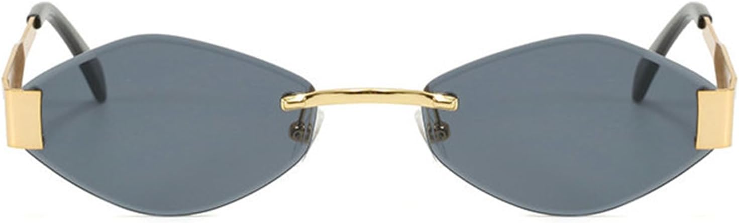 

Женские винтажные солнцезащитные очки без оправы овальной формы, модные многоугольные солнцезащитные очки для женщин, классические ретро-очки с металлическим шестиугольным оправой, защита от ультрафиолета UV400 helena, C2