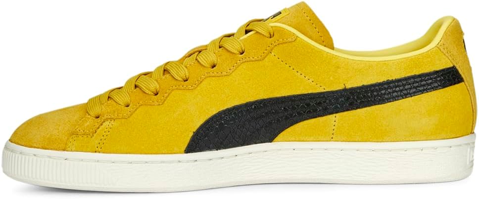 Мужские кеды PUMA Staple X из замши с шнуровкой, повседневные - желтые — фото 3