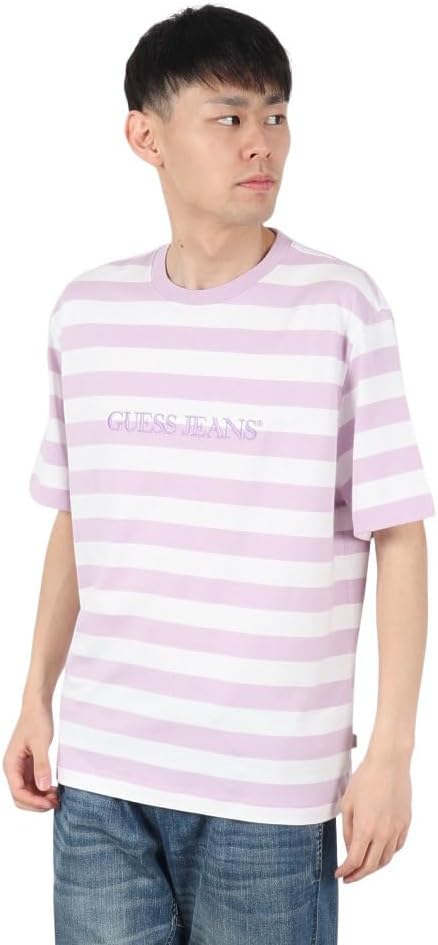 

Мужская повседневная футболка Guess GJ SS CN REG в полоску, цвет желтый