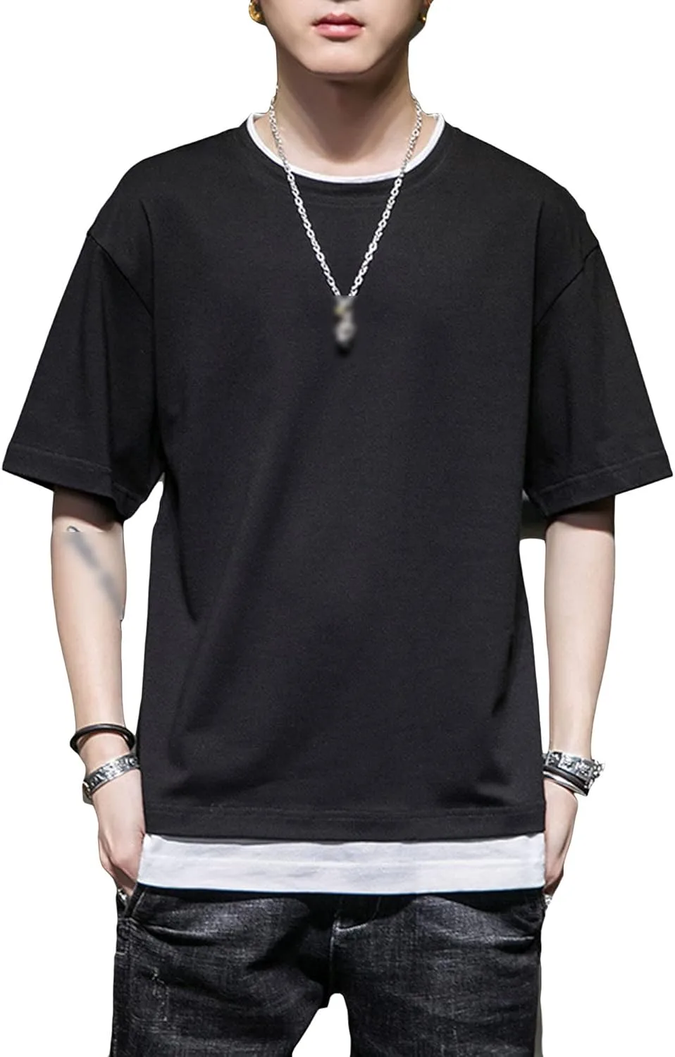 

JEShifangjiusu мужская футболка Hipster с коротким рукавом, однотонная, летняя