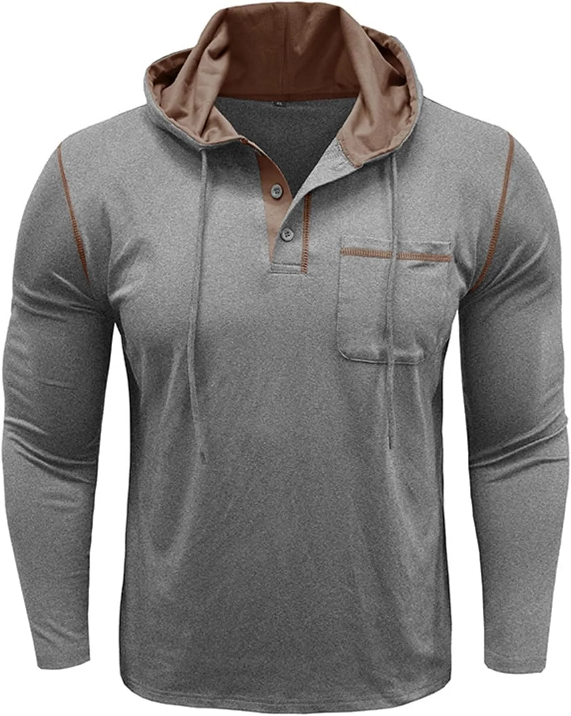 Мужской худи Casual с длинными рукавами, легкий и эластичный — фото 4