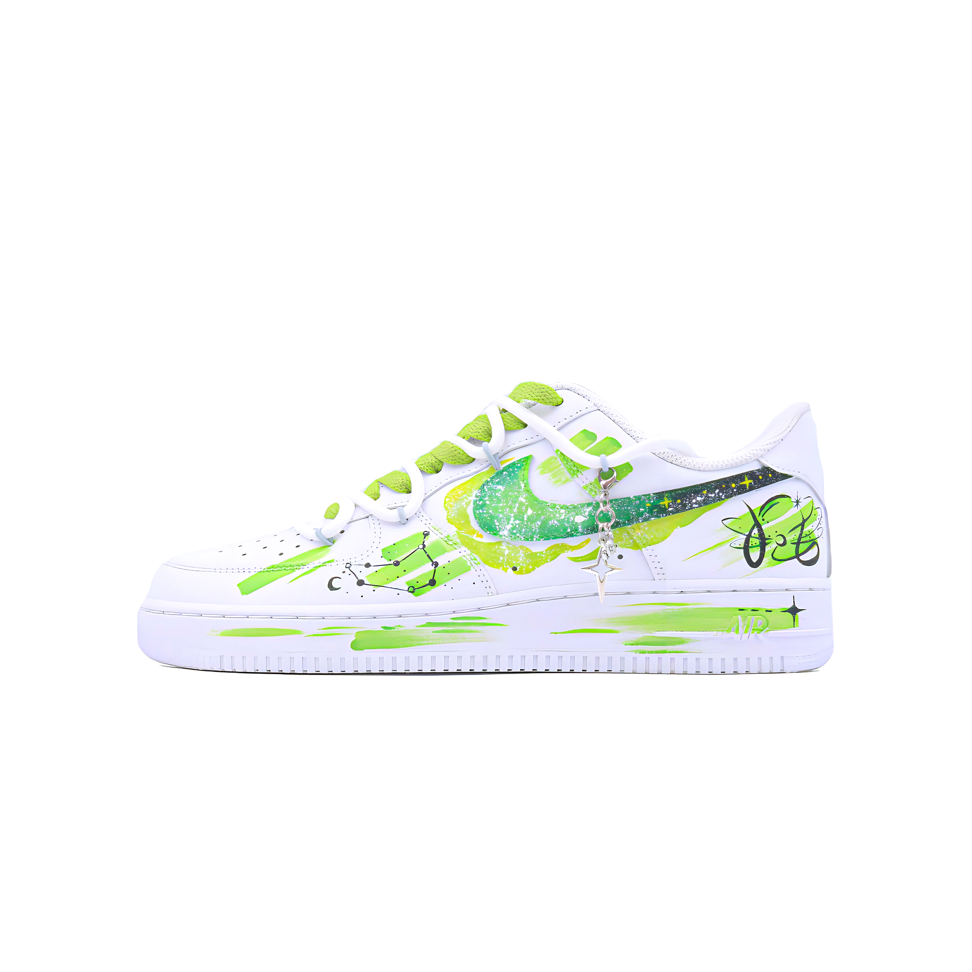

Детские кроссовки для скейтбординга Air Force 1 для начальной школы Nike, белый/зеленый