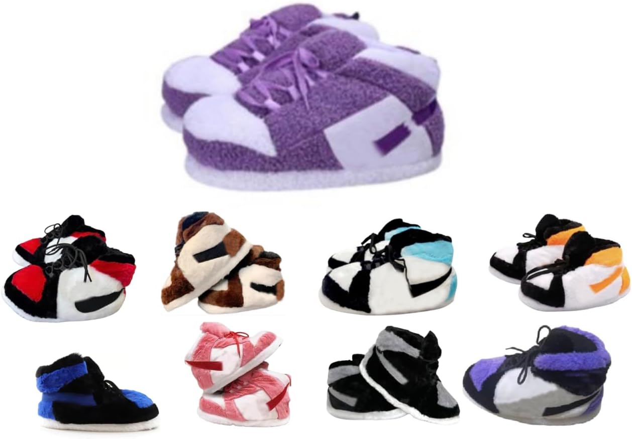 

Теплые пушистые кроссовки-тапочки, удобная домашняя обувь, зимние плюшевые мягкие тапочки для женщин и мужчин, универсальный размер, подходящий большинству, пушистые шлепанцы для дома и улицы, подарки Bigfoot, домашние тапочки Generic, белый/фио...