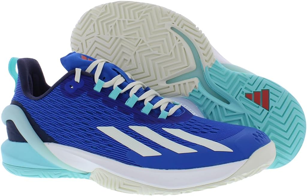 Мужские теннисные кроссовки Adidas Adizero Cybersonic, слоновая кость/голубой — фото 4