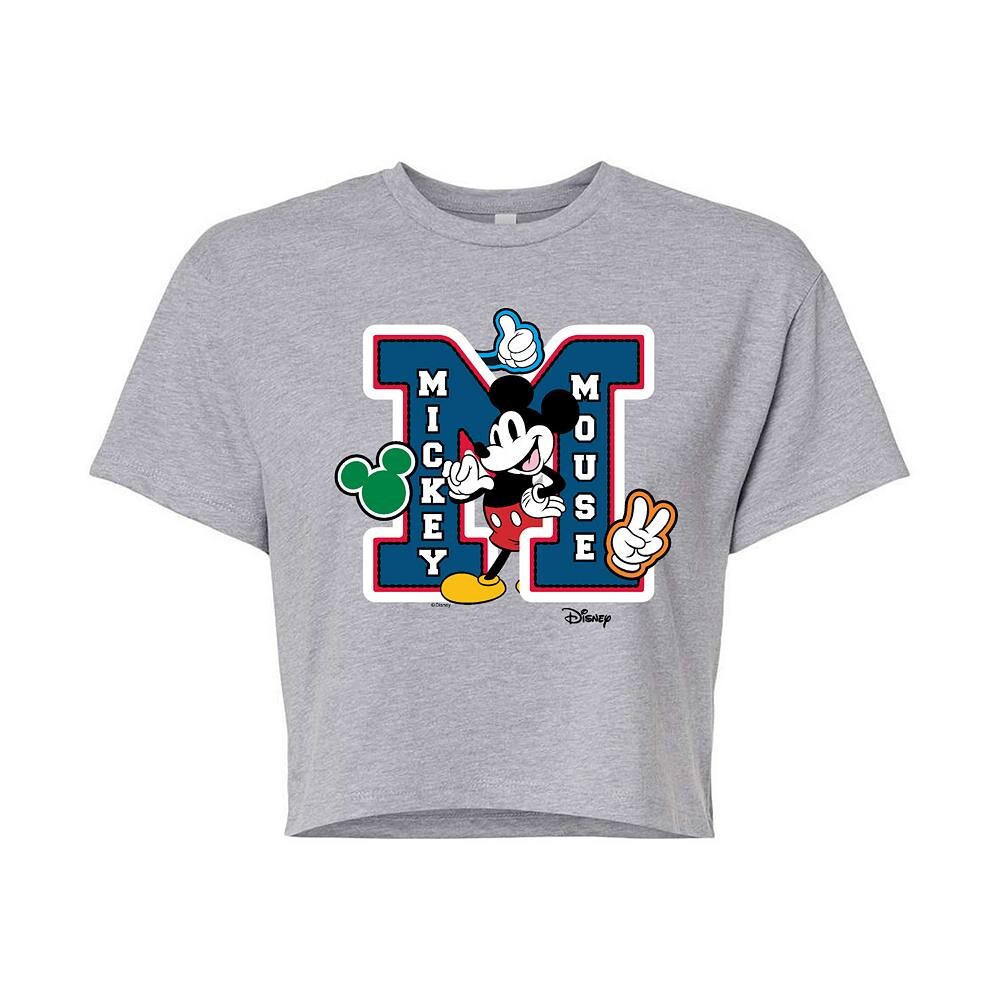 

Укороченная футболка Disney's Mickey Mouse Junior с нашивками, цвет Heather Gray