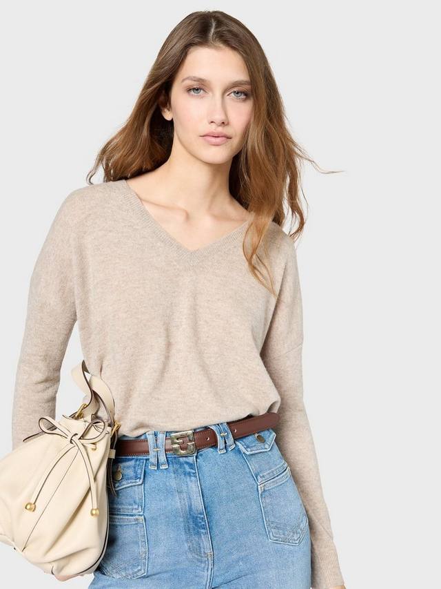 

Кашемировый джемпер judith с v-образным вырезом Gerard Darel, бежевый