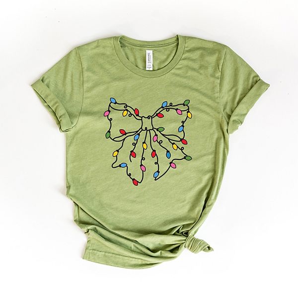 

Футболка с рождественским бантом и огоньками Simply Sage Market, Light Green