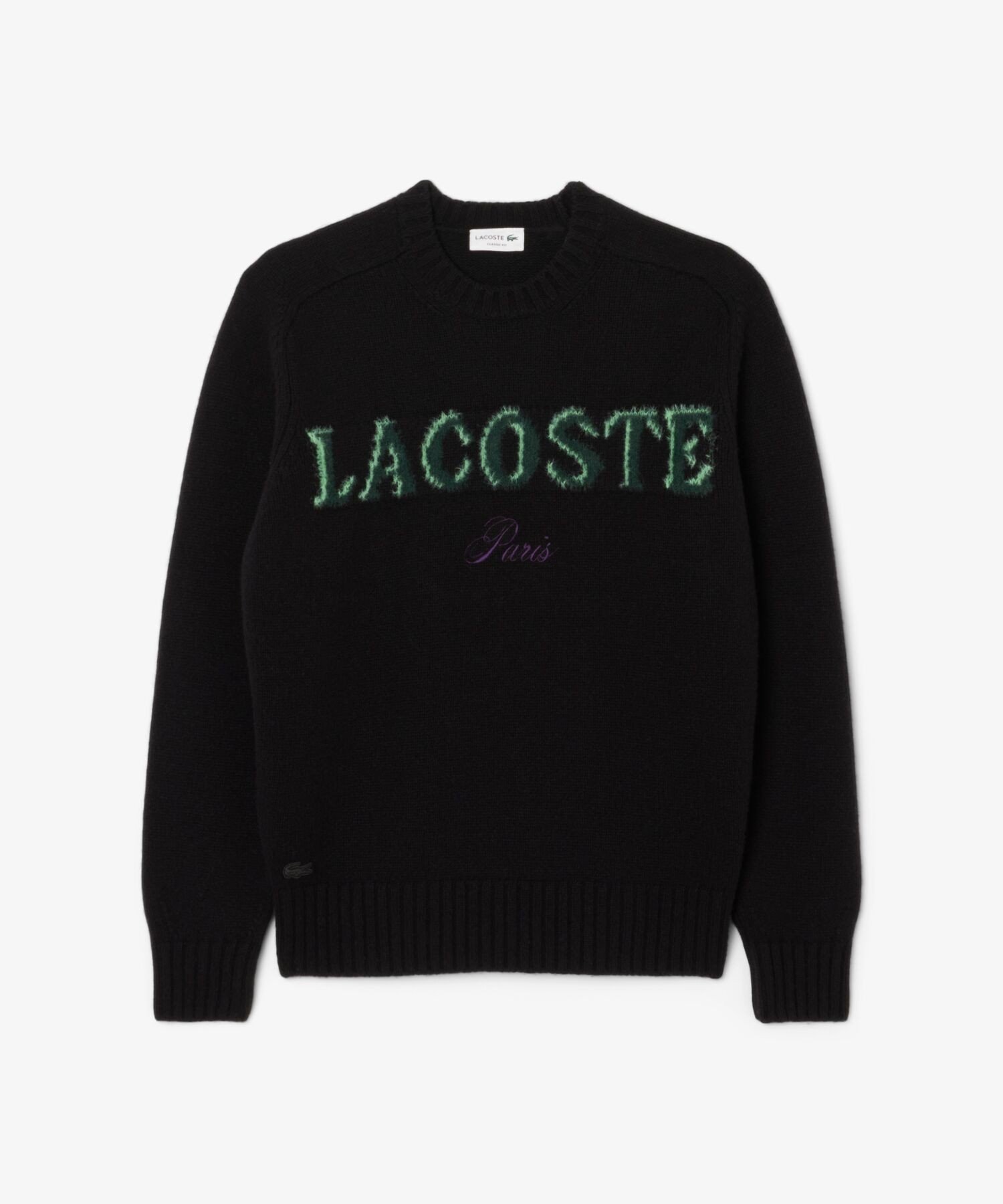Фирменный свитер с логотипом и ворсистой вязкой LACOSTE, Black — фото 3