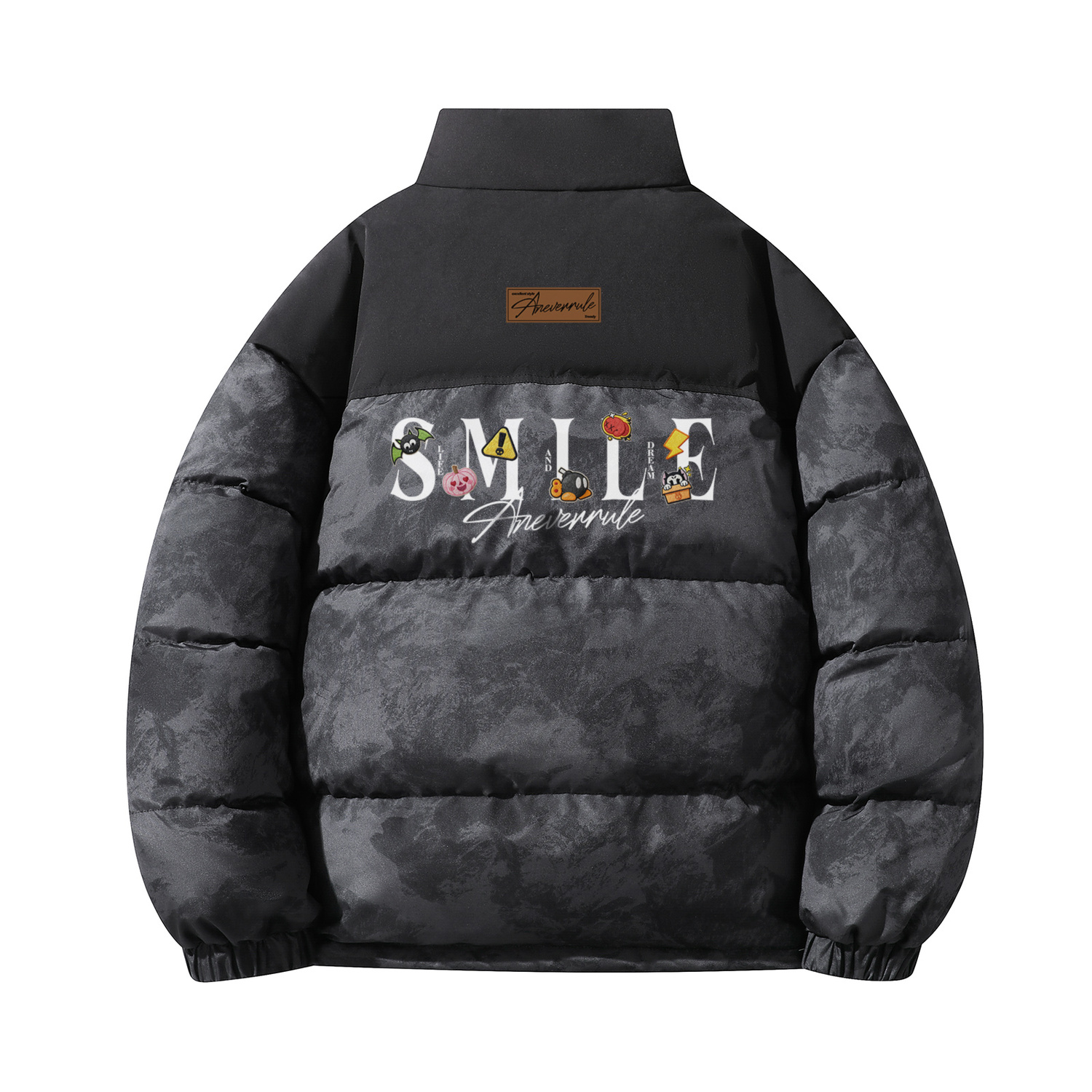 

Пуховик Unisex Stand Collar Thickened Others NEVER RULE, темно-серый