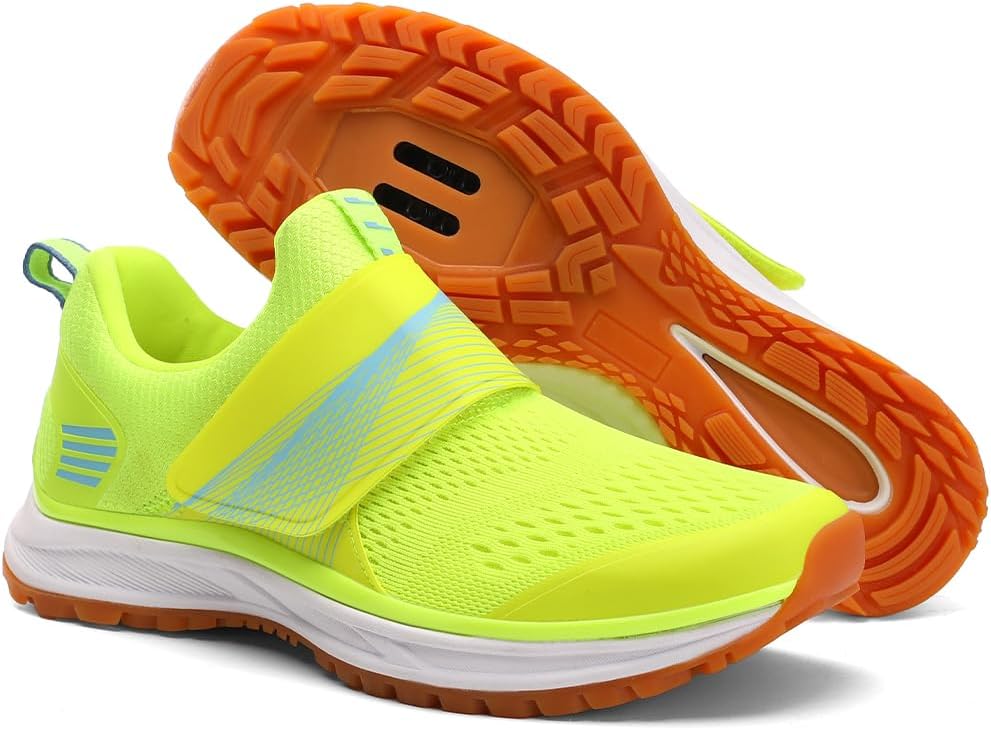 

Женские велотуфли для дома и улицы- удобные и дышащие- совместимы с шипами SPD Pairobin, зеленый