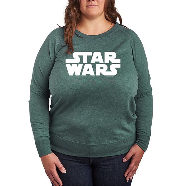 

Футболка с длинным рукавом French Terry Plus Size с логотипом Star Wars, Heather Juniper