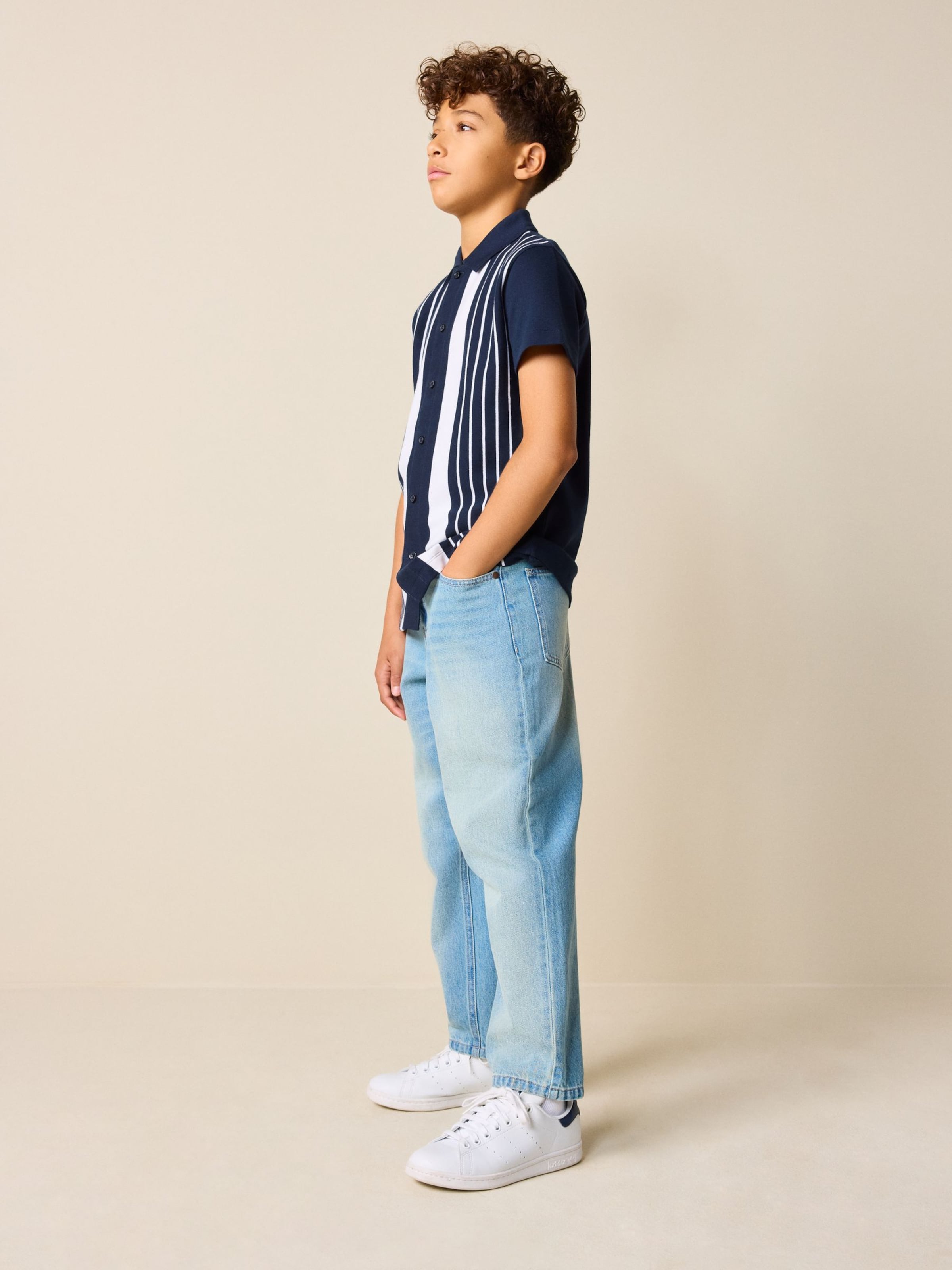 Next Рубашка на пуговицах Regular fit в цвете Navy — фото 4