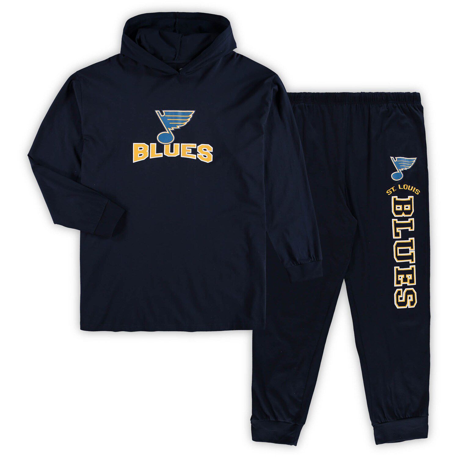 

Мужской комплект для сна с капюшоном и джоггерами для мужчин Concepts Sport Navy St. Louis Blues Big & Tall