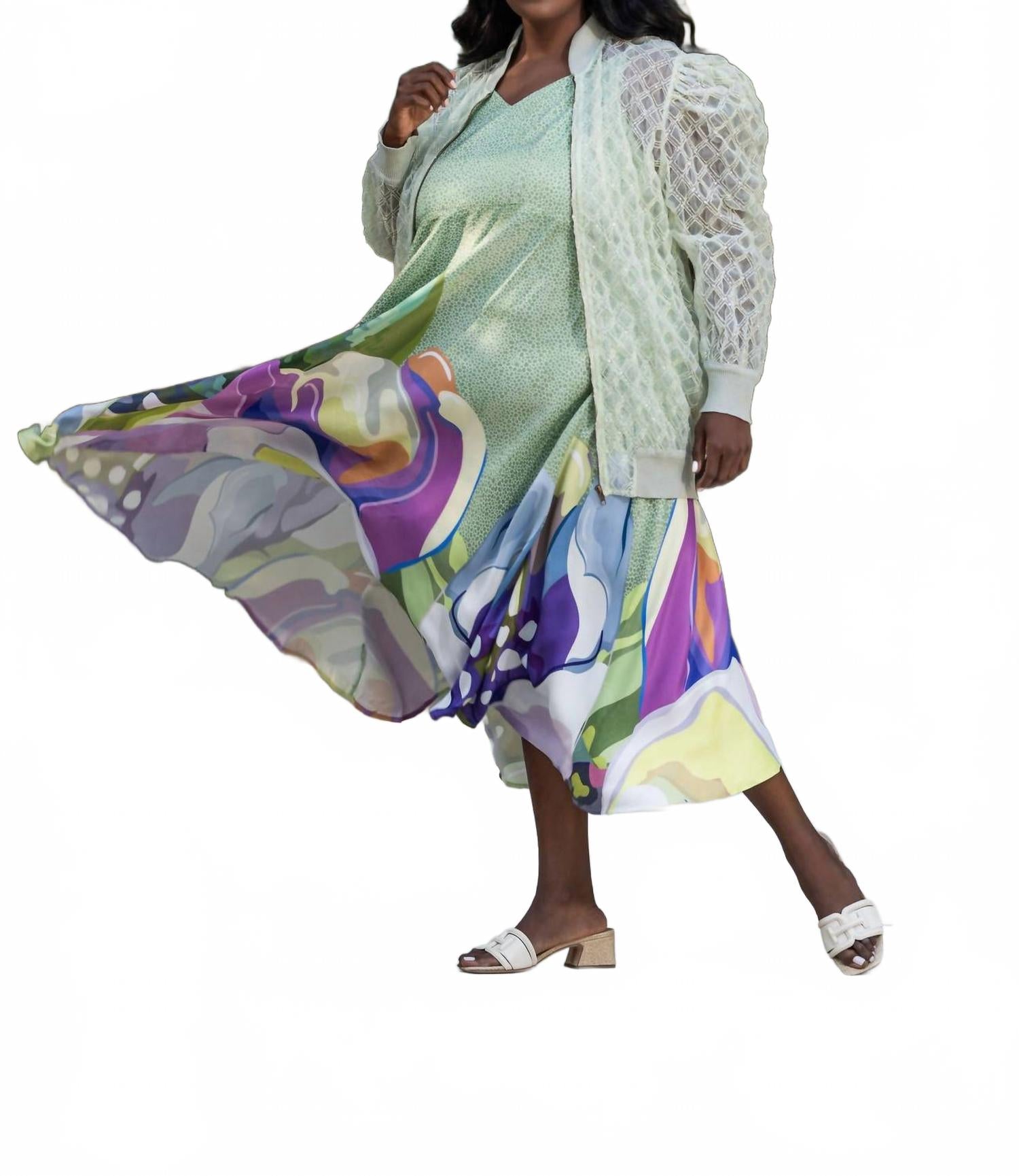 

Aemee Floral Sleeveless Dress - Plus в мятно-зеленом -bl^nk-