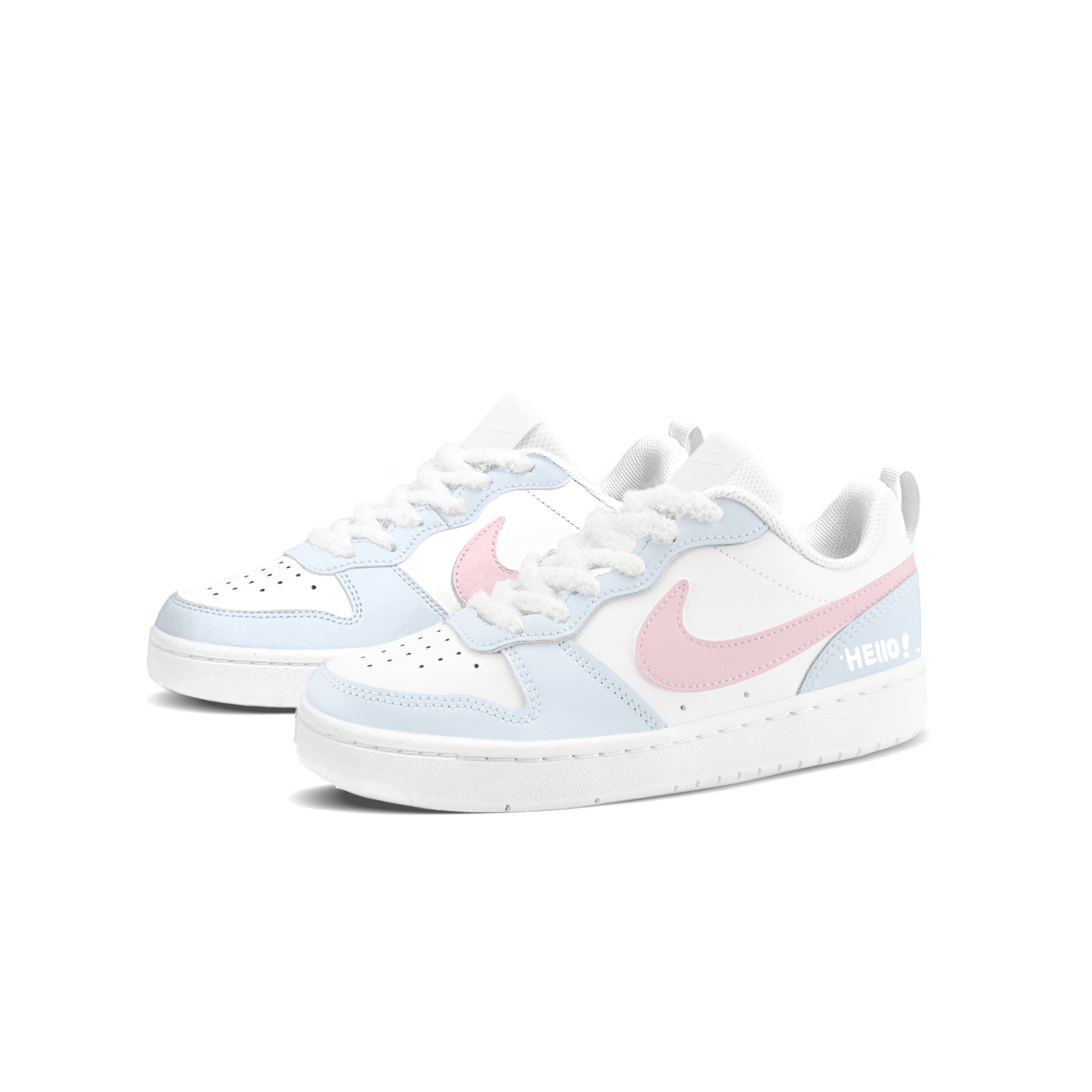 Nike Кроссовки скейтерские низкие Court Borough Romantic Sweetheart Shopping Bag для подростков бело-голубые — фото 4