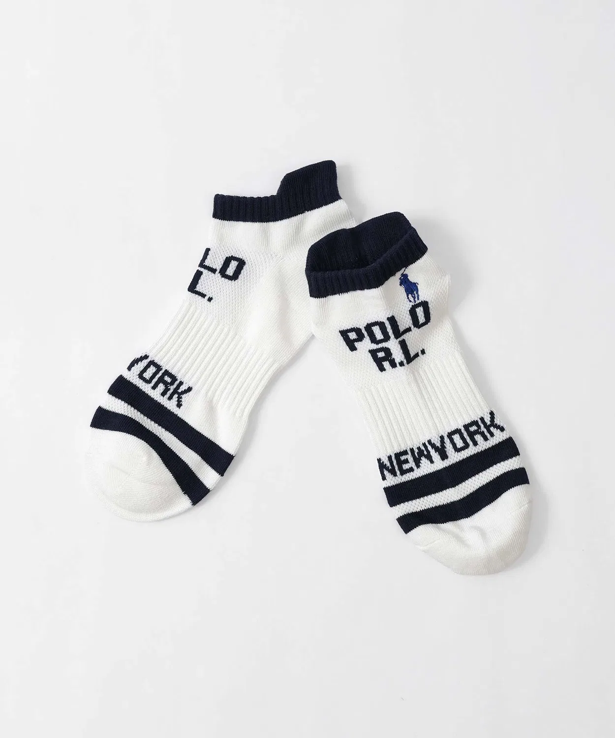 Носки спортивные POLO RALPH LAUREN из органического хлопка с сетчатой вязкой, пара, офф-вайт