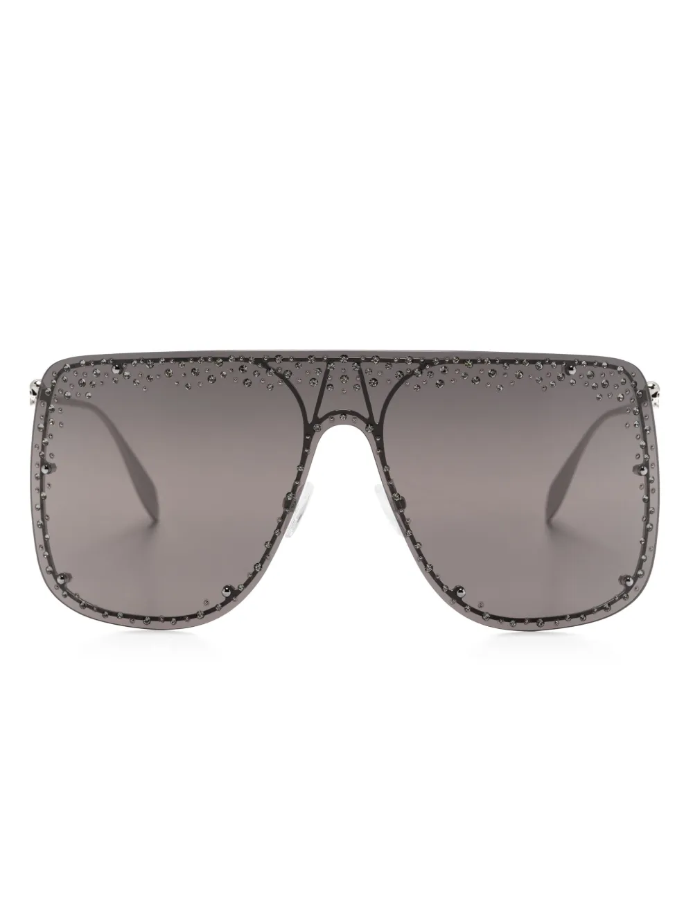 

Солнцезащитные очки со стразами Alexander McQueen Eyewear, серебяный