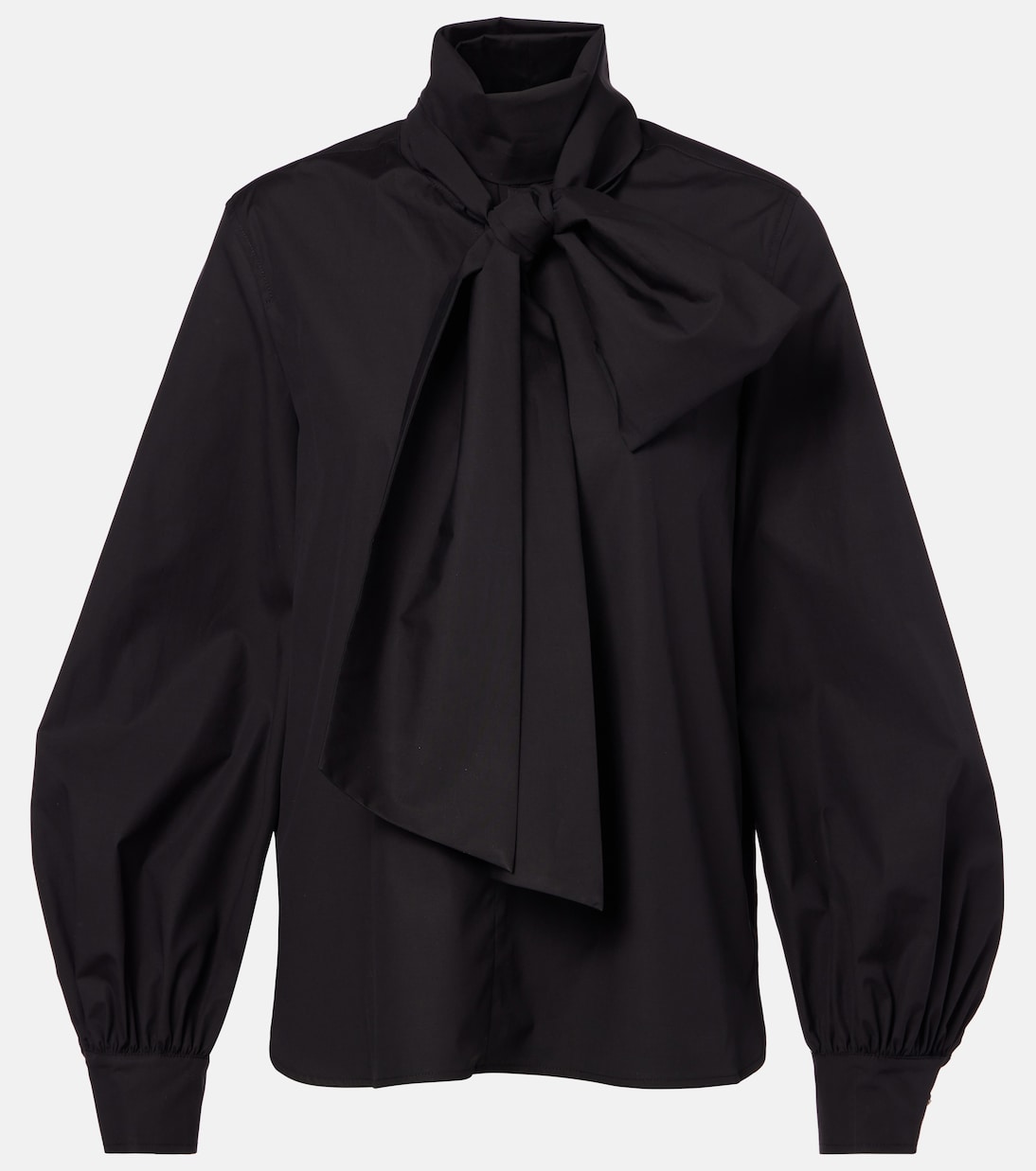 

Блуза из хлопковой смеси Bosforo с бантовыми деталями Max Mara, черный