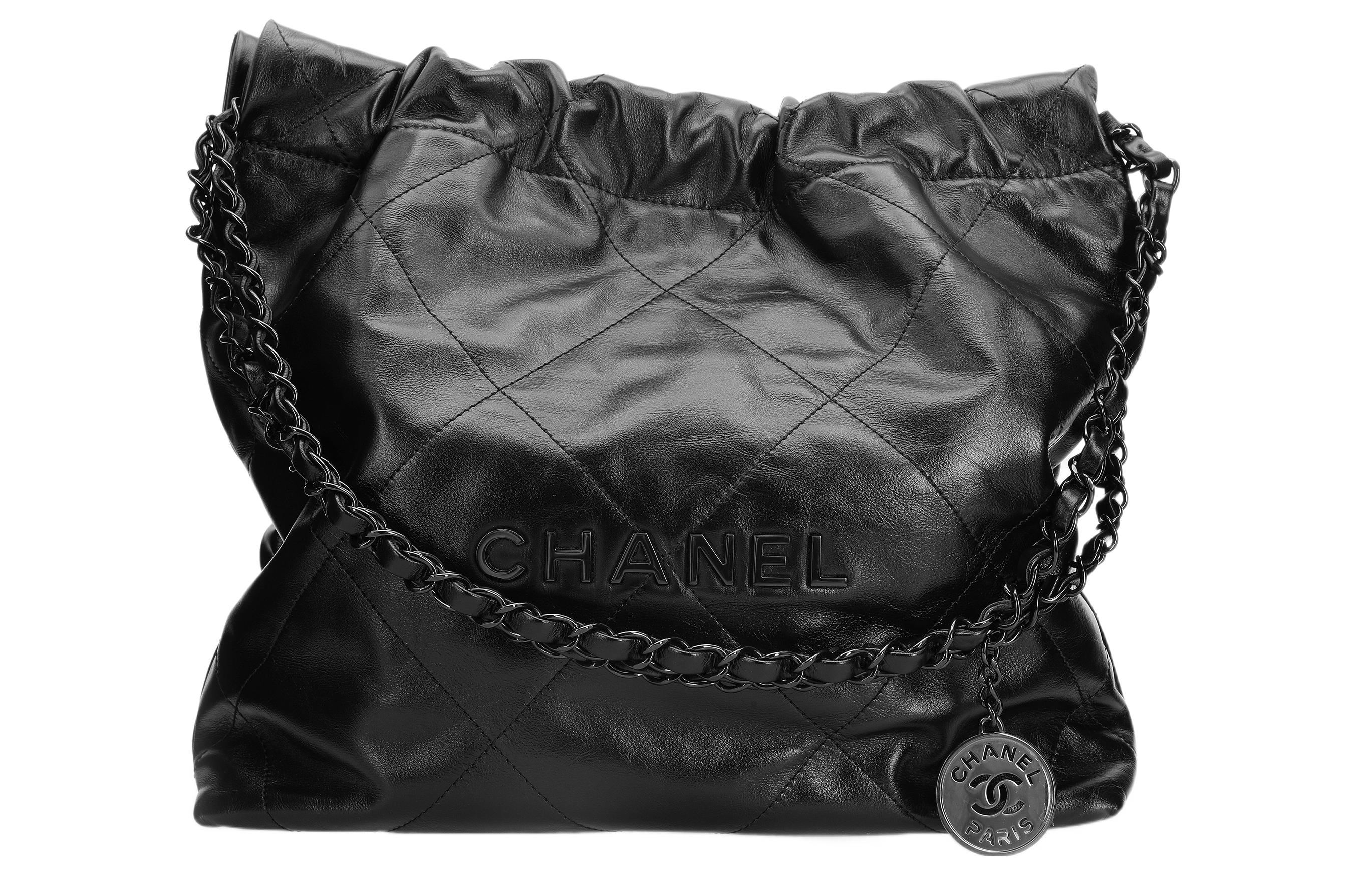 

CHANEL Сумка-шоппер из коровьей кожи 22Bag22K, черная, для осени и зимы