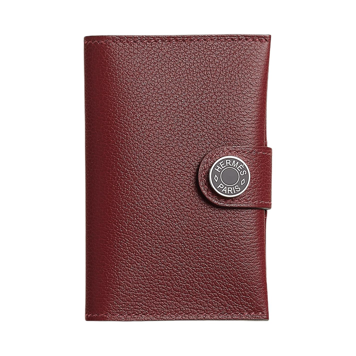 

HERMES Женский картхолдер из телячьей кожи, Red & Red Saddle Color