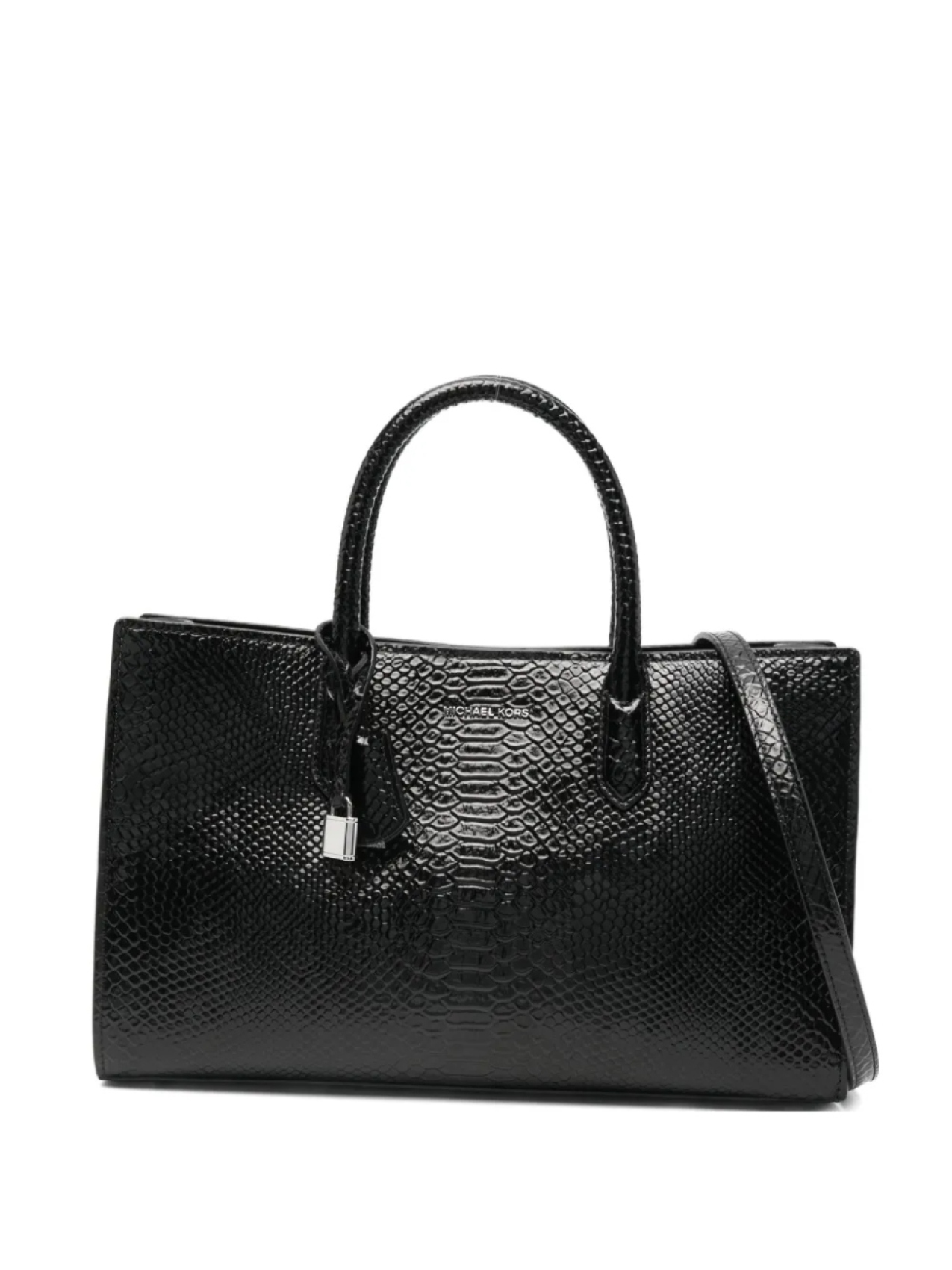 

Сумка-шоппер Michael Kors Scarlett с эффектом змеиной кожи, черный