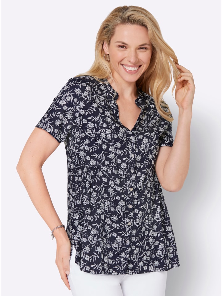 

Блузка с принтом в темно-синем и экрю цветах WITT WEIDEN