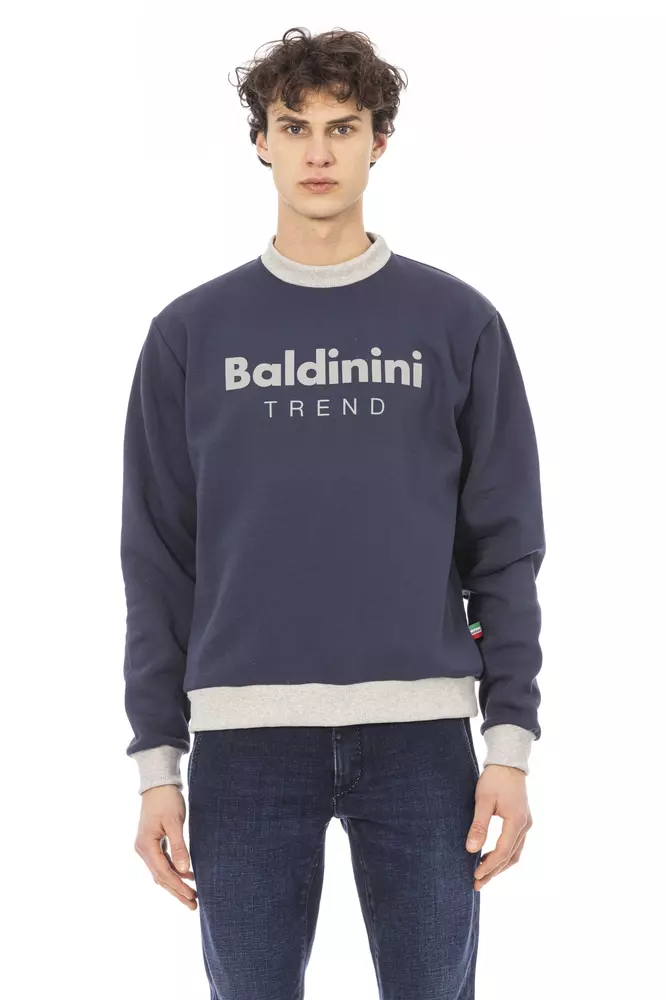 

Синий хлопковый мужской свитер Baldinini Trend