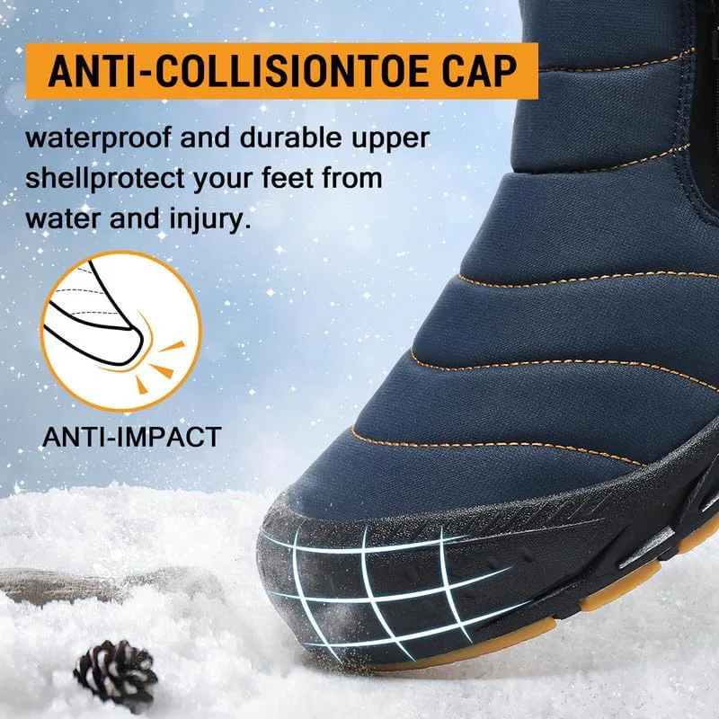 

Мужские зимние ботинки Hanani Mens Snow, водонепроницаемые, с меховой подкладкой, теплые ботинки до щиколотки, на молнии, удобные для прогулок и активного отдыха, темно-синий