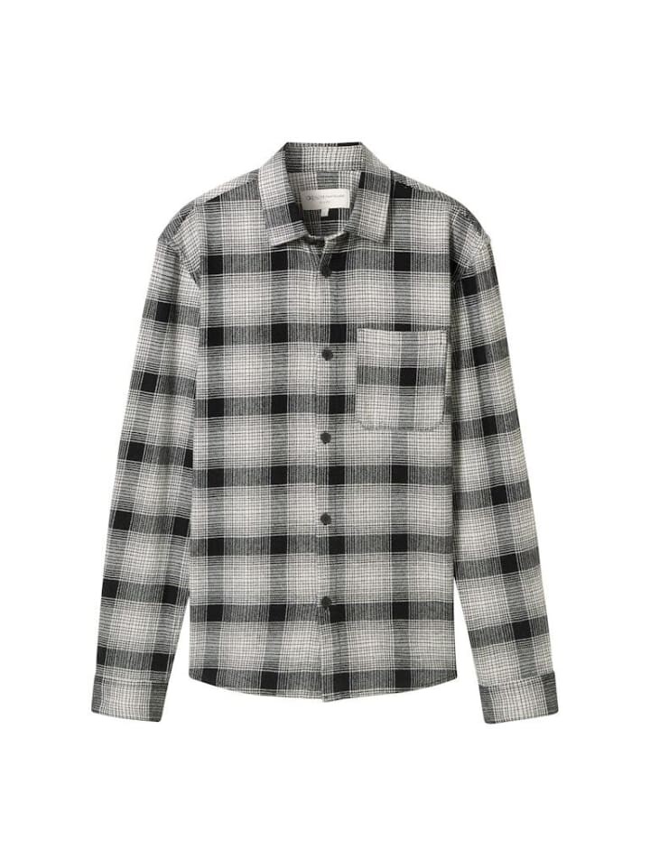 

Рубашка TOM TAILOR Denim Langarmhemd, цвет black white check