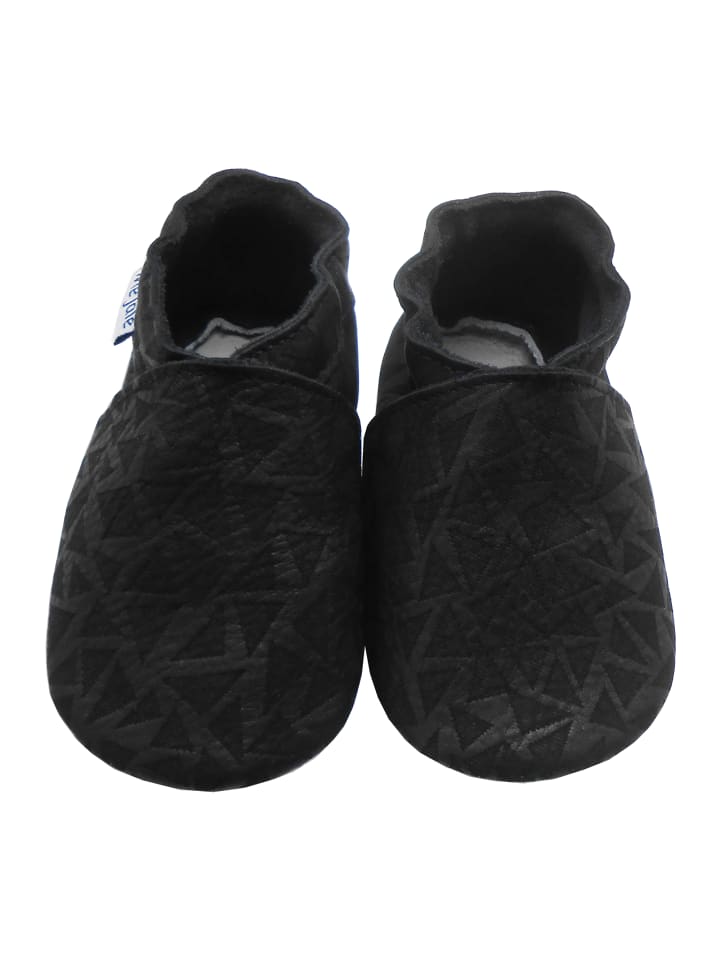 

Yalion Черные кожаные детские прогулочные туфли с нескользящей подошвой и треугольным рисунком