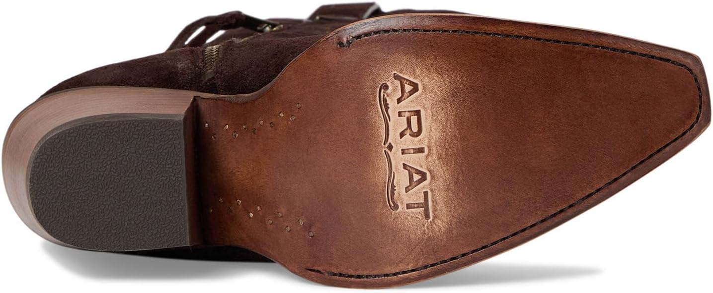 Женские ковбойские сапоги Ariat Laramie замшевые с вышивкой, шоколадный — фото 3