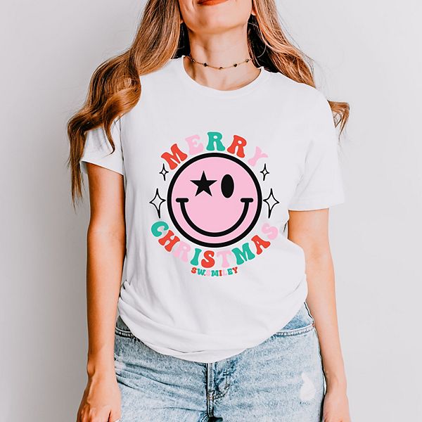 

Футболка SWSmiley merry christmas smiley с коротким рукавом Simply Sage Market, White, Белый, Футболка SWSmiley merry christmas smiley с коротким рукавом Simply Sage Market, White