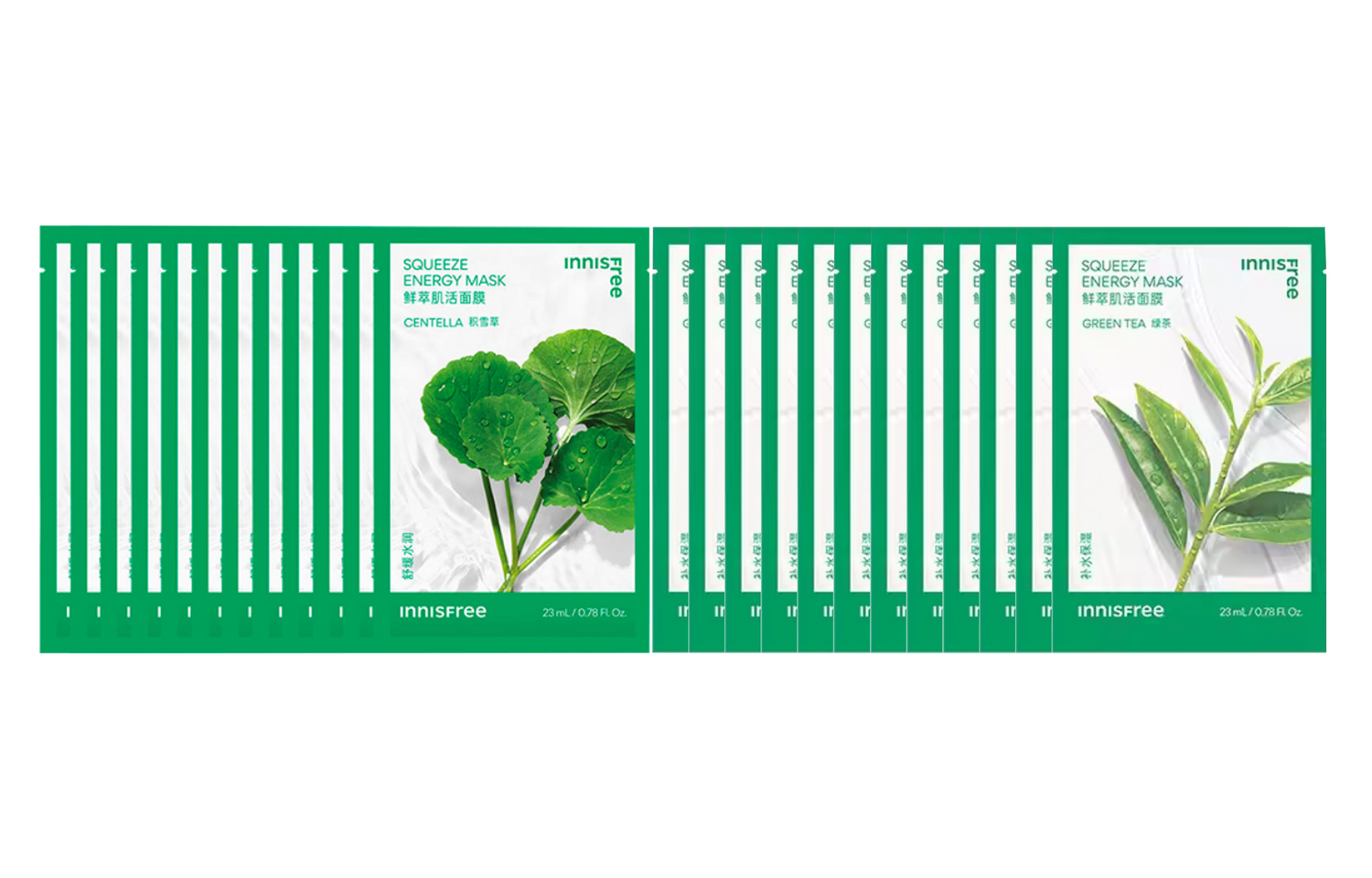 Маска для лица Innisfree — YUESHIFENGYIN Green Tea+Centella Asiatica увлажняющая + — фото 2