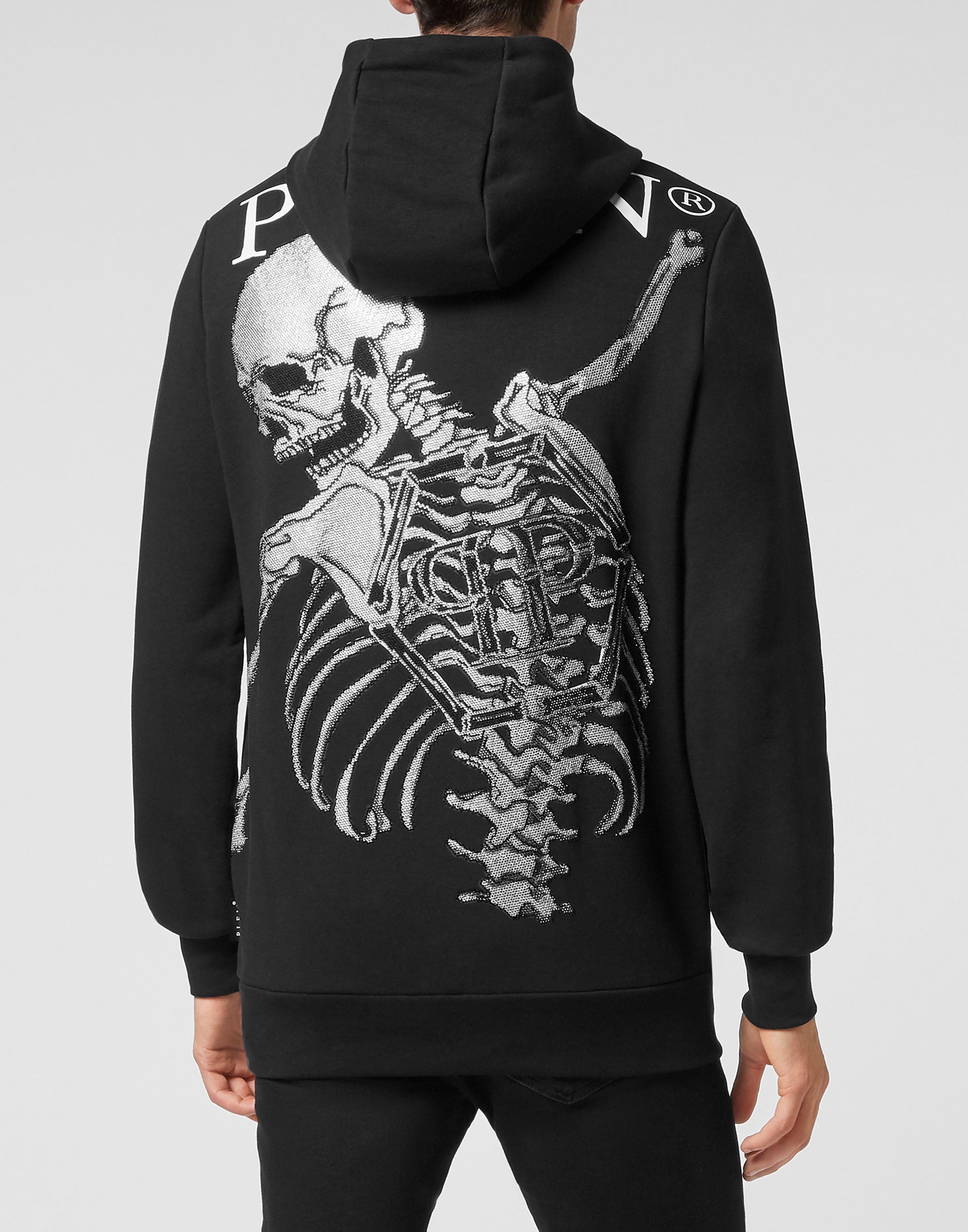 

Спортивная куртка с полной молнией Stones Skeleton Philipp Plein, черный